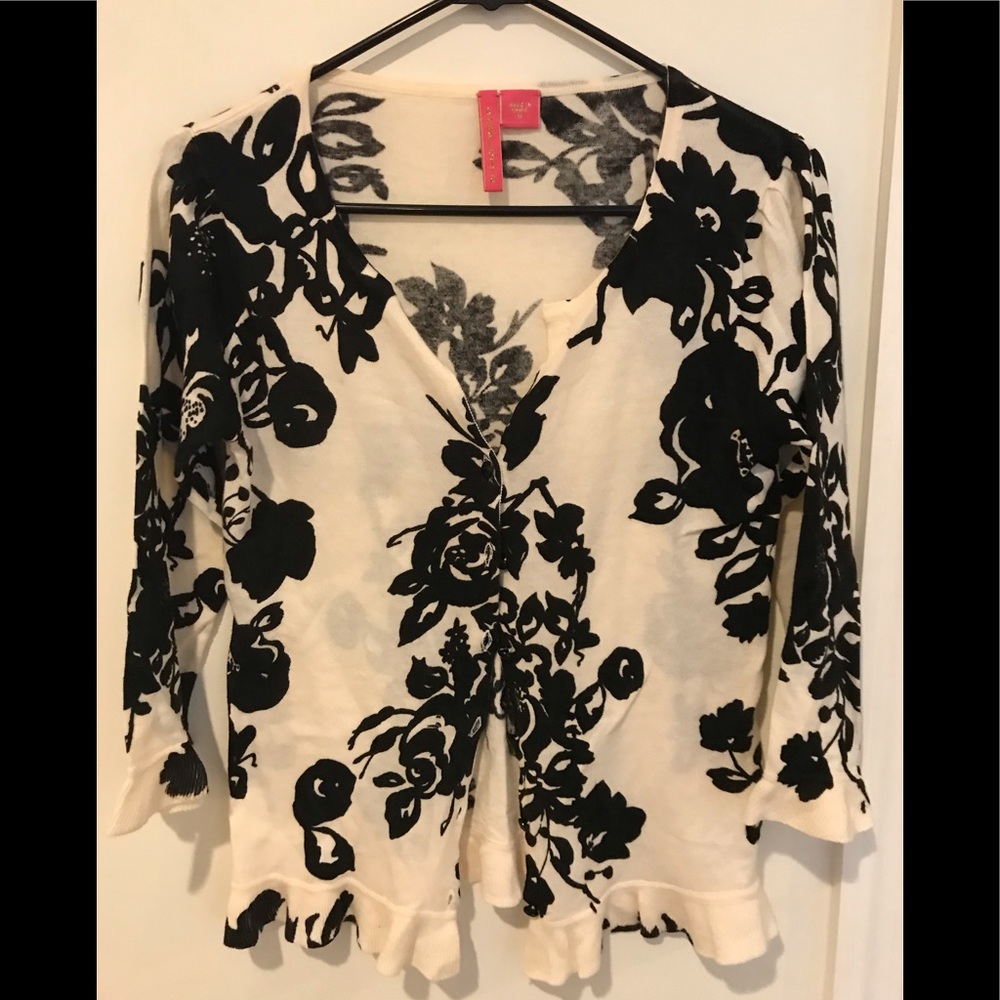 Charlotte Tarantola White And Black Cardigan M